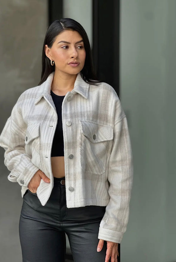 Long Story Short Cropped Plaid Shacket