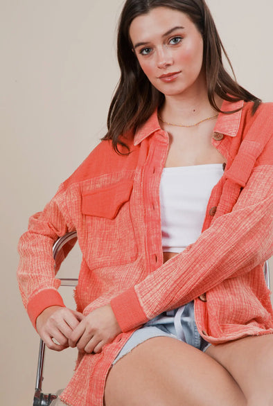 Mindi Mineral Washed Gauze Top in Multi