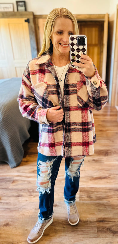 Cozy Sensation Big Plaid Shacket