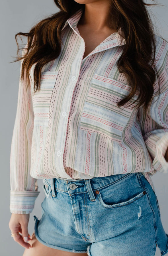 Summer Striped Button Up