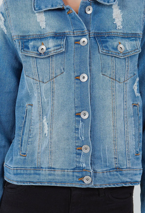 Don’t Dare Me Destructed Denim Jacket