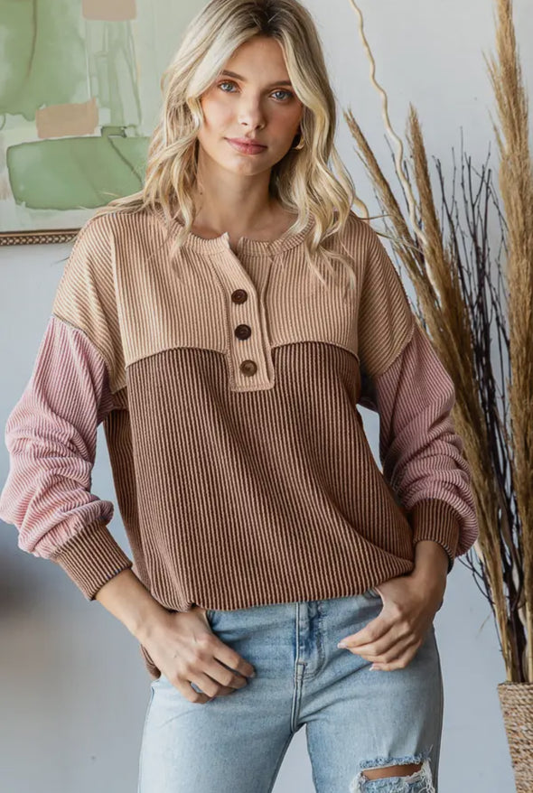 Fall is Calling Colorblock Top