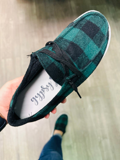 Pretty in Plaid Shoes in Green