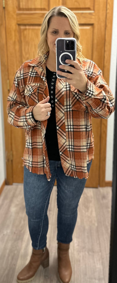 Falling For Me Flannel Shacket